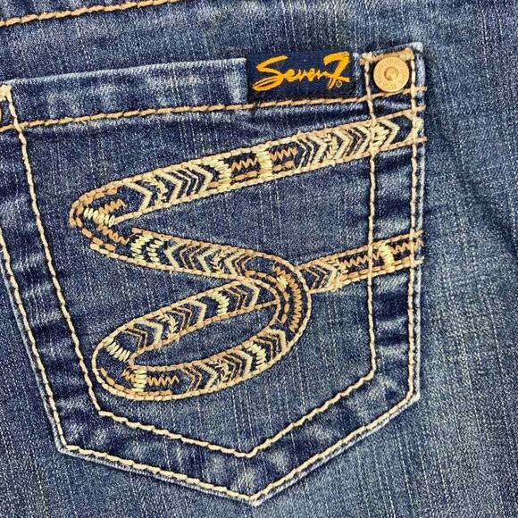 Seven7 Jean Shorts Womens 4 Stretch Mid Rise 6" Denim Casual Pockets Ladies - Picture 6 of 9